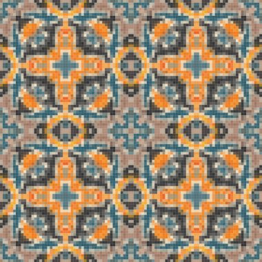 Arabic pattern background, islamic ornament, arabic tile or arabic zellij, traditional mosaic.