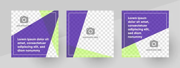 Sosyal medya afişi şablonu için arka plan. Sosyal medya paylaşımı için resim için yeri olan soyut vektör illüstrasyonu..