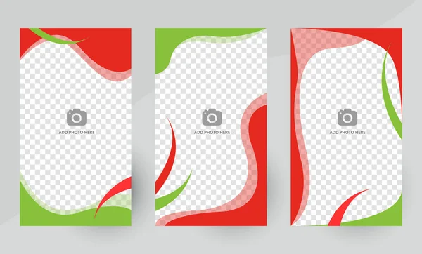 Sosyal medya ya da afişler için hikaye şablonları. Resim için bir yeri olan dikey şablonlar. Vektör illüstrasyonu