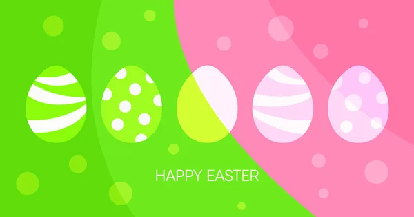 Happy Easter Greetings Card Vivid Colors Easter Eggs Vector Illustration Gráficos De Vetores