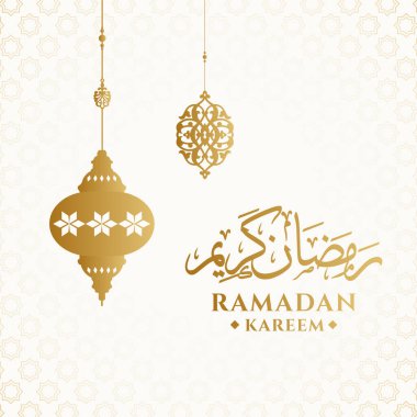 Ramazan Kareem bayrak tasarımı. Hilal ay ve fener şablonlu Ramazan Kareem tebrik kartı tasarımı