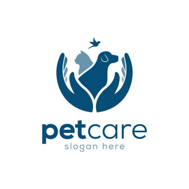 Hayvan bakım logosu tasarım şablonu. Hayvan bakım logosu tasarımı.