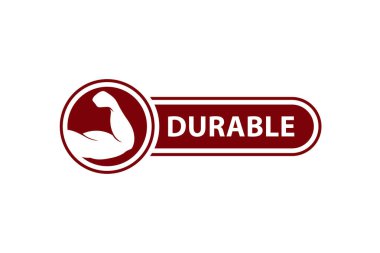 Durability label. High durability label for products, websites, packaging design elements, and more. clipart