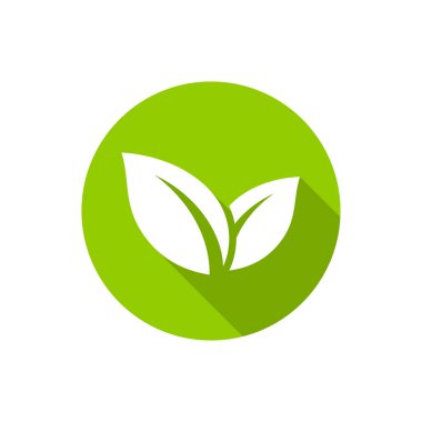 Düz yapraklı simgeler. Ekoloji ikon bırakır. Vektör illüstrasyonu.