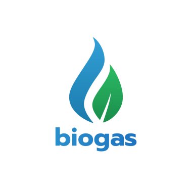 Biyogaz logosu. Petrol ve gaz logosu tasarımı. Sanayi veya fabrika tasarım şablonu.