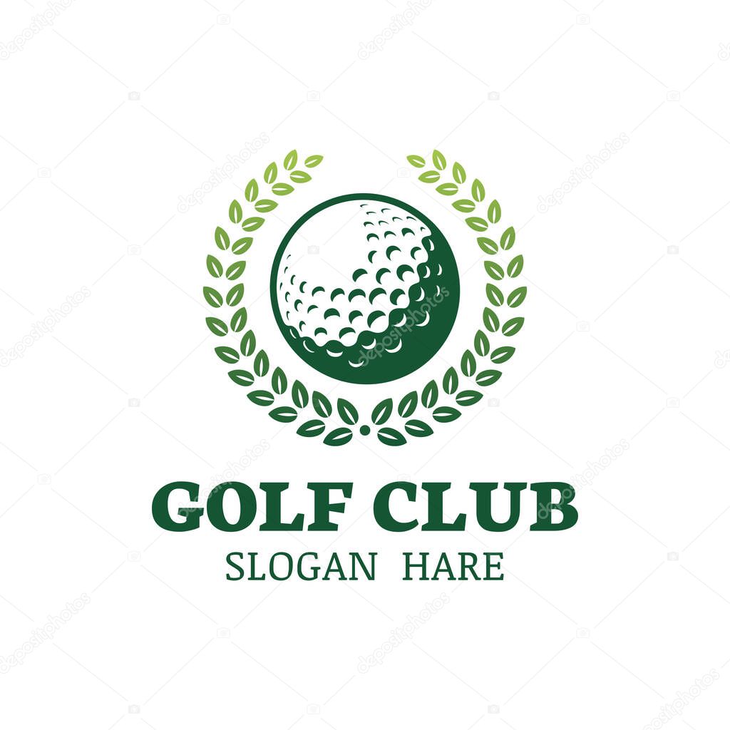 Golf logo design. Golf club logo design illustration. Golf Tournament Team logo design. Golf ball vector illustration