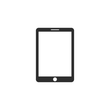 Vektör Tableti simgesi. Beyaz arkaplanda siyah ile izole edilmiş sekme düz vektör illüstrasyonu.