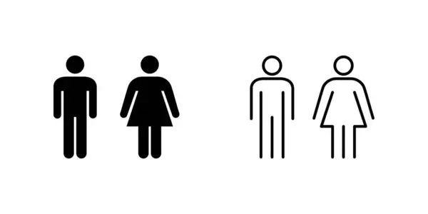 Erkek ve kadın ikonu seti. Erkek ve kadın işareti ve sembol. Kızlar ve oğlanlar simgesi