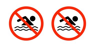Yüzme işareti yok. Su güvenliği uyarı simgesi.