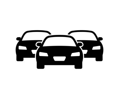 Yoğun trafik sıkışıklığı ikonu. Araba envanteri vektör simgesi. Otomobil uygulamaları ve web siteleri için araç simgeleri