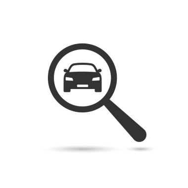 Bir araba ikonu arıyorum. Büyüteç ve araba.