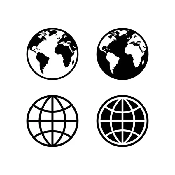 Küre simgesi seti. Dünya ikonları. Web simgesi kümesi vektörü. Web sitesi, ana sayfa simgesi seti