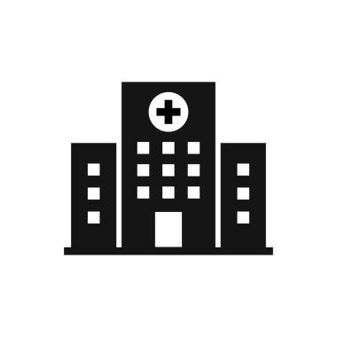 Hastane binası vektör ikonu. Hastane binasının simgesi. yardım işareti.