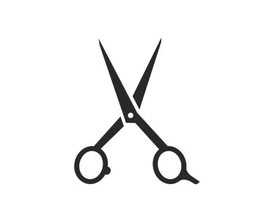 Makas vektör simgesi. Düz Makas işaret sembolü.