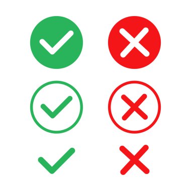 İşaretle ve çapraz simge ayarla. Çapraz işaretleme simgeleri, düz yuvarlak düğmeler ayarlandı.