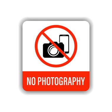 Kamera ve telefon yasaklanmış uyarı işareti vektör illüstrasyonu