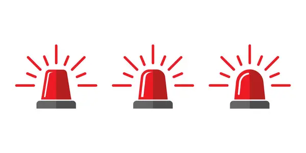 Siren vektör simgesi. Polis ya da ambulans kırmızı siren simgesi.