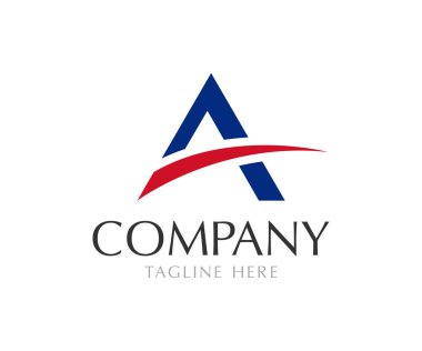 Modern harf A logo tasarım şablonu. Mektup logosu.