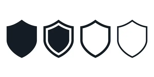 Kalkan simgesi ayarlandı. Koruma ikonu vektörü. Güvenlik Kalkanı simgesi ayarlandı