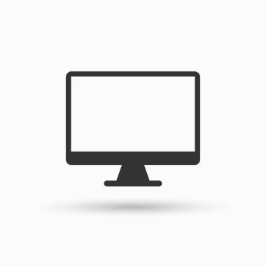 Bilgisayar monitörü simgesi. Düz bilgisayar sembolü. Masaüstü bilgisayar vektör simgesi