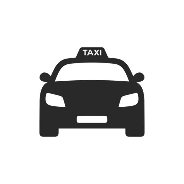 Taksi ikonu. Taksi arabası silueti ikon vektör illüstrasyonu.