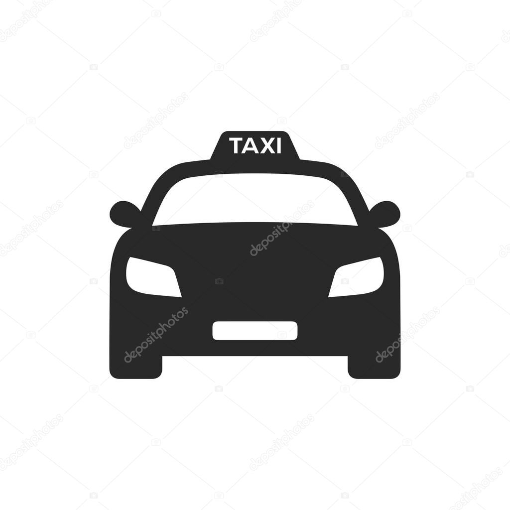 Taxi icon. Taxi car silhouette icon vector illustration.