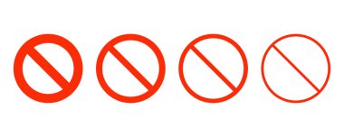 Yasak işaret simgesi seti. Kesinlikle yasaklanmış işaretler. Vektör illüstrasyonu.