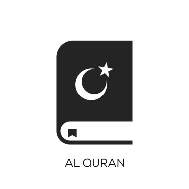 Islamic book Quran vector icon. Holy Quran icon template clipart