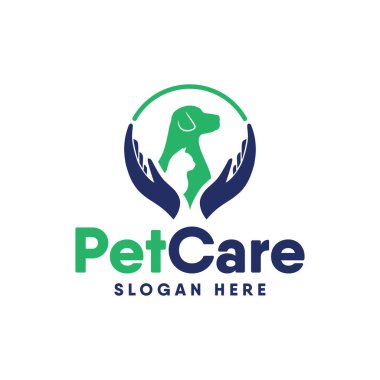 Hayvan bakım logosu tasarımı. Hayvan bakımı logosu tasarım şablonu