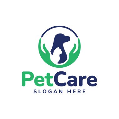Hayvan bakım logosu tasarımı. Hayvan bakım logosu tasarımı. Veteriner logosu tasarım şablonu