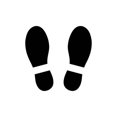 Ayakkabı izi ya da ayak izi ikonu. Vektör illüstrasyonu