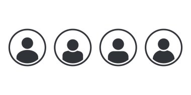 Taşıyıcı düz gri tonlama. Avatar, kullanıcı profili, kişi simgesi, profil resmi. Sosyal medya profilleri için uygun,