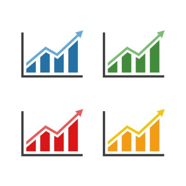 Grafik Simgesi son moda düz stilde. Web sitesi tasarımınız için grafik çubuğu sembolü, logo, uygulama, UI. Vektör illüstrasyonu