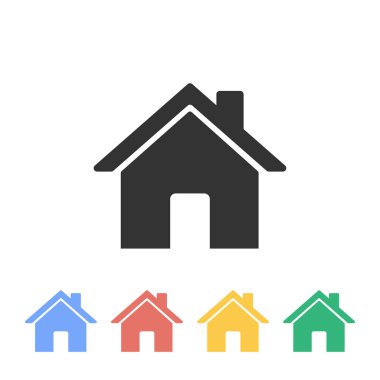 Ev ikonu. Ev sembolü çizimi. Ana sayfa simgeleri