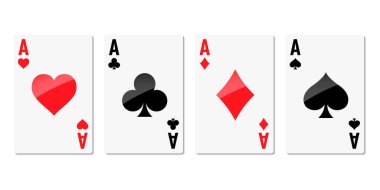 As kart kostüm vektörü. Kart vektörü oynuyorum. Kart takımı seti. Kart giysisi simgesi işareti.