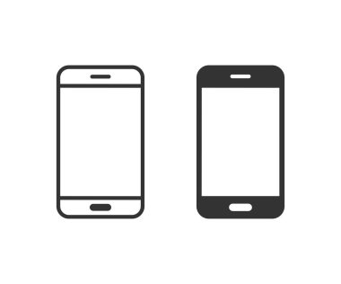 Arkaplanda akıllı telefon simgesi izole edildi. Gerçekçi bir akıllı telefon modeli. Cep telefonu vektör simgesi belirlendi