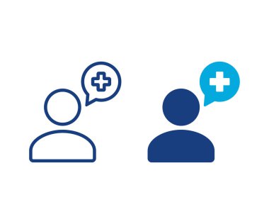 Doktor simgesi tasarım vektörü izole edildi. Minimalist siyah beyaz Doktor simgeleri