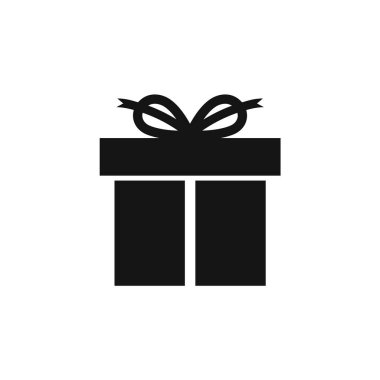 Hediye kutusu simgesi. Beyaz arkaplanda mevcut paket vektör çizimi. Sürpriz iş konsepti.