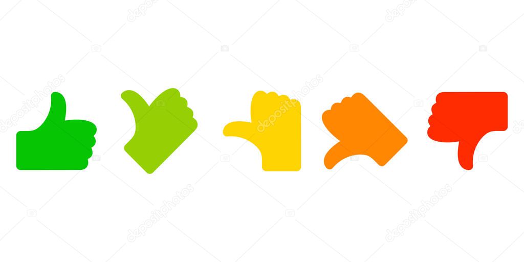 Valuation thumbs sign. Valuation thumbs vector