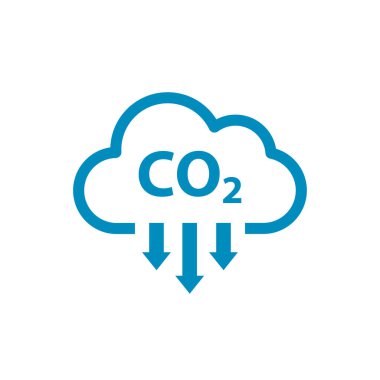 CO2, karbondioksit emisyonları, vektör simgesi