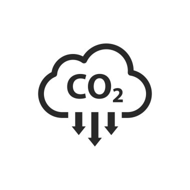 CO2 emisyon vektör simgesi. Karbondioksit vektör simgesi veya logo şablonu.