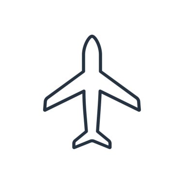 Çizgi düzlemi ikon vektörü. Beyaz arkaplanda düzlem çizgisi simgesi