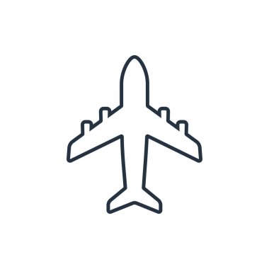 Çizgi düzlemi ikon vektörü. Beyaz arkaplanda düzlem çizgisi simgesi