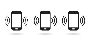 Cep telefonu simgeleri. Telefon ikonları çalıyor. Yardım hattı simgeleri. Akıllı telefon simgeleri vektör şablonu