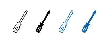 Screwdriver icon set. Tools vector icon. Screwdriver simple outline vector illustration