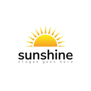 Güneş logosu tasarımı ve güneş vektör şablonu