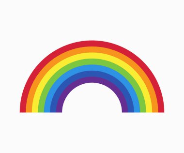 Gökkuşağı vektör simgesi. Renkli gökkuşağı simgesi