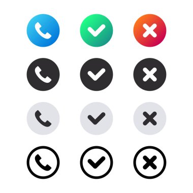 Simgeyi ara. Telefon çağrı simgeleri kabul eder ve reddeder. Simge setiyle bağlantı kurun. İşaretle ve işaretle simgesini işaretle.