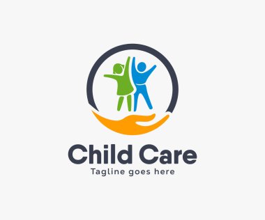 Çocuk Bakımı logosu tasarımı. Çocuklar Bakım logosu tasarım şablonu