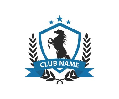 Defne çelengi ve yıldız rozet logosu tasarım şablonlu at arması